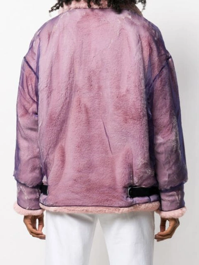 Shop Quetsche Zipped Oversized Jacket In Purple