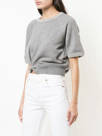 Shop Alexander Wang T Double Layer Cropped Sweater In Grey