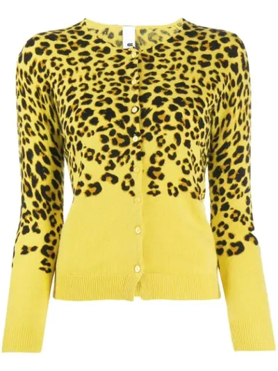 Shop Ultràchic Leopard Print Cardigan In Yellow