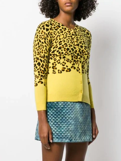 Shop Ultràchic Leopard Print Cardigan In Yellow