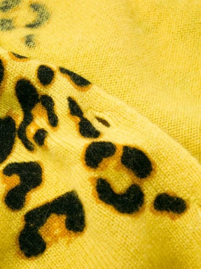 Shop Ultràchic Leopard Print Cardigan In Yellow