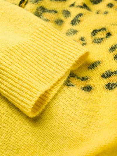 Shop Ultràchic Leopard Print Cardigan In Yellow