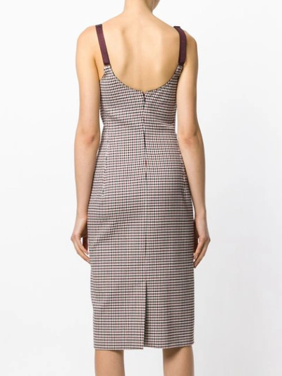 Shop Stella Mccartney Panelled Check And Houndstooth Dress - Red