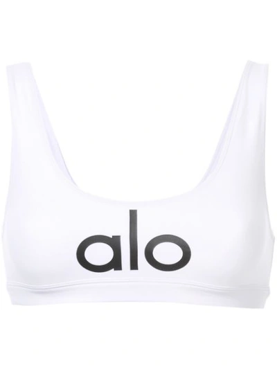 Shop Alo Yoga Logo Tank Top In White