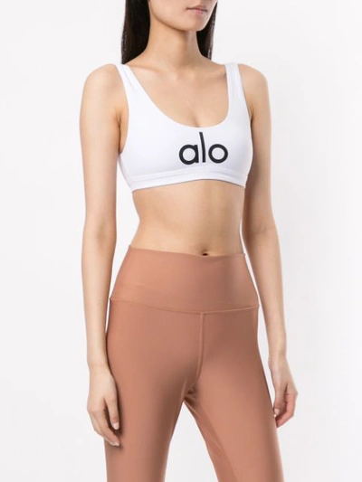 Shop Alo Yoga Logo Tank Top In White