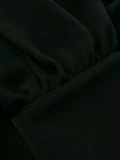 ANTONELLI SHEER-SLEEVE WRAP-AROUND DRESS - 黑色