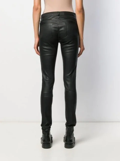 Shop Arma Leather Skinny Trousers In Black