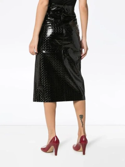 Shop Skiim Lucy Embossed Pencil Skirt In Black