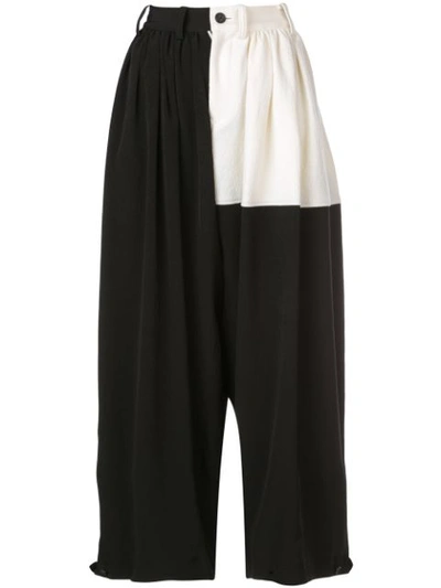 Shop Yohji Yamamoto Wide Leg Trousers - Black