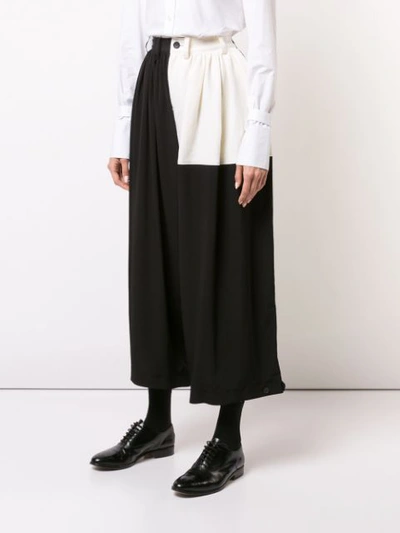 Shop Yohji Yamamoto Wide Leg Trousers - Black