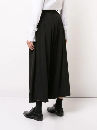 Shop Yohji Yamamoto Wide Leg Trousers - Black