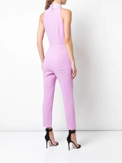 Shop Cushnie Draped-detail Jumpsuit In Purple