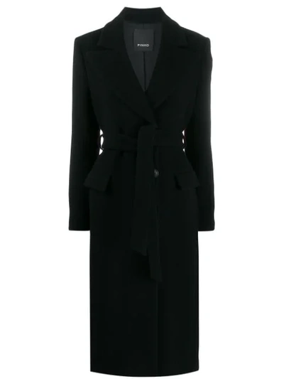 Shop Pinko Button-front Coat In Black