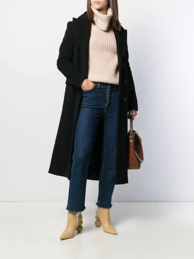 Shop Pinko Button-front Coat In Black