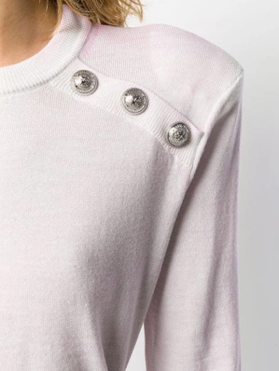 Shop Balmain Spray Paint Wool Sweater In Pink