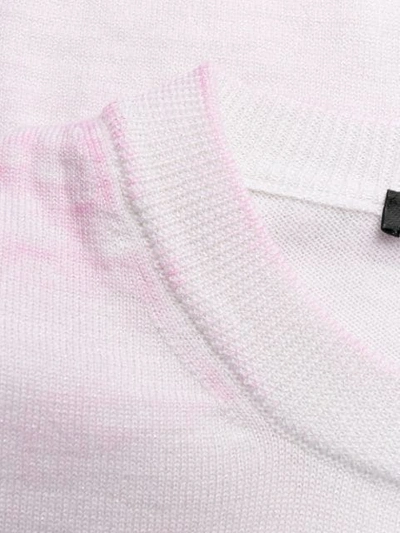 Shop Balmain Spray Paint Wool Sweater In Pink