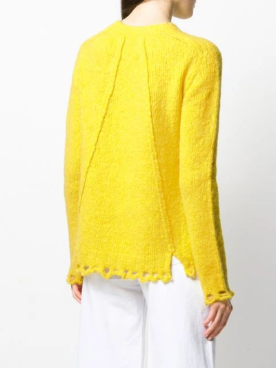 Shop Tela Curved High Low Hem Jumper In Yellow