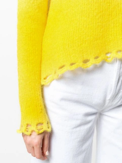 Shop Tela Curved High Low Hem Jumper In Yellow