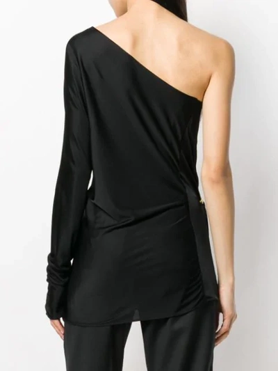 Shop Versace Off-the-shoulder Top In Black