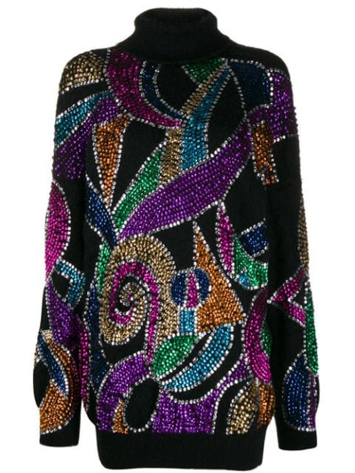 Shop Amen Sequin Embroidered Jumper In Black