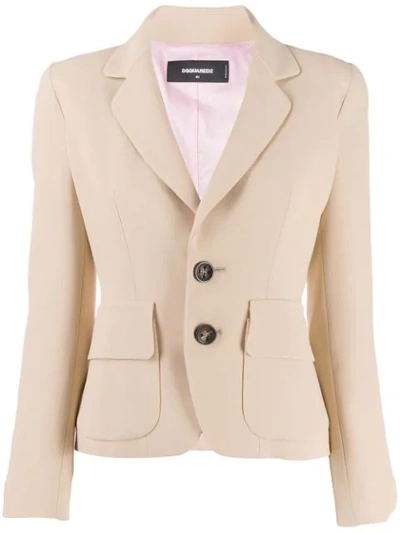 Shop Dsquared2 Smart Tailored Blazer In Neutrals