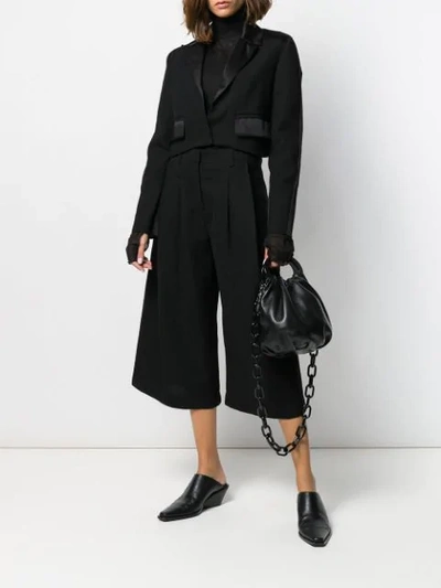 Shop Andrea Ya'aqov Cropped Tailored Blazer In Black