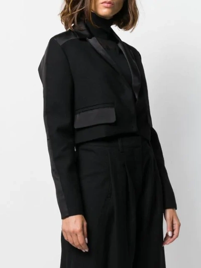 Shop Andrea Ya'aqov Cropped Tailored Blazer In Black