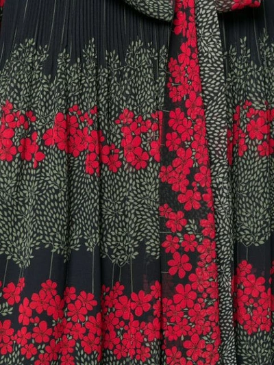 Shop Red Valentino Floral-print Long Dress In Black