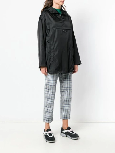 Shop Prada Hooded Raincoat In Black