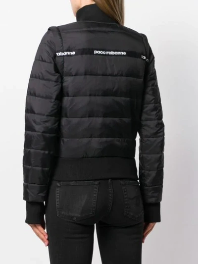 Shop Rabanne Cropped Puffer Jacket In Black