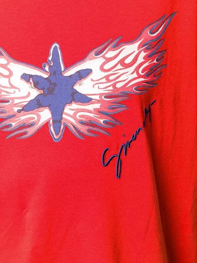 Shop Givenchy Star Flame Printed T-shirt In Red