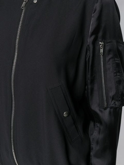 Shop Rick Owens Zipped Bomber Jacket In Black