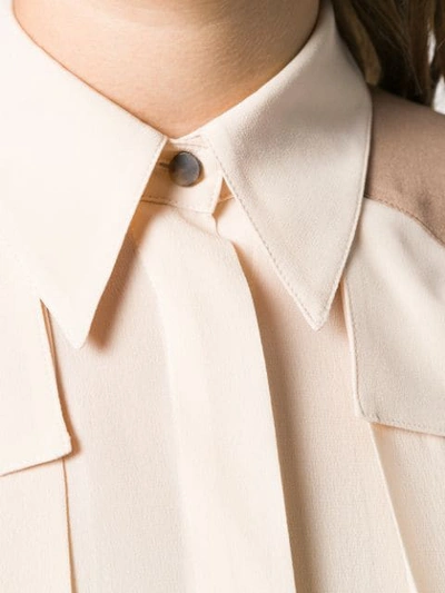 Shop Alysi Long-sleeved Two-tone Shirt In Neutrals