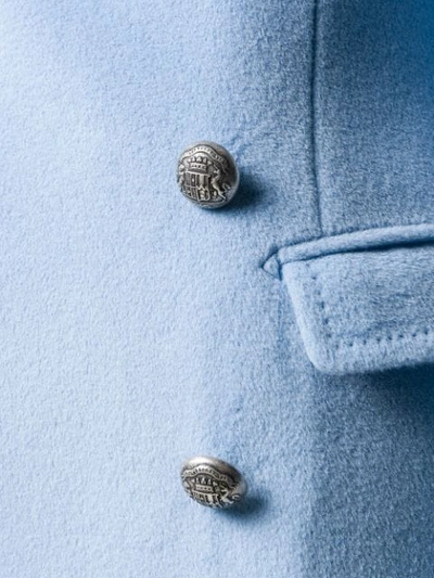 Shop Tagliatore Double Buttoned Coat In Blue