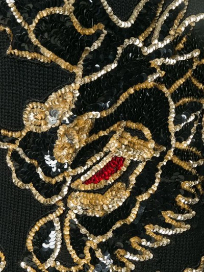 Shop P.a.r.o.s.h . Dragon Sequin Embroidered Jumper - Black