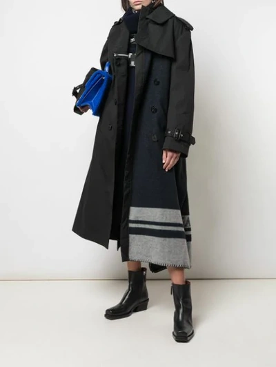 Shop Sacai Double-breasted Coat In Blue