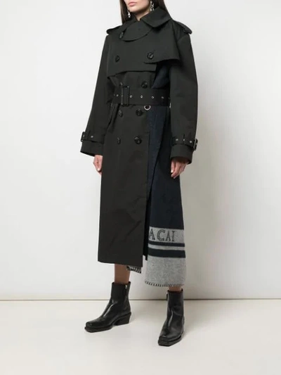 Shop Sacai Double-breasted Coat In Blue