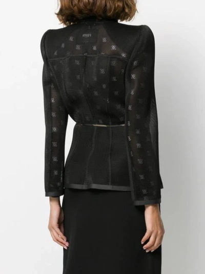 Shop Fendi Mesh Long-sleeved Top In Black