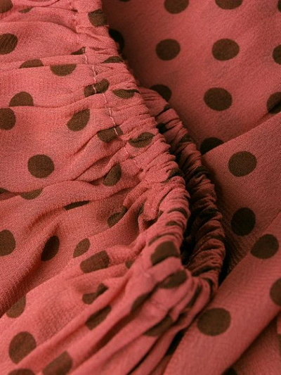 Shop Zimmermann Polka-dot Flared Blouse In Pink