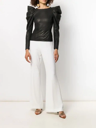 Shop P.a.r.o.s.h Flared Style Trousers In 002 Panna