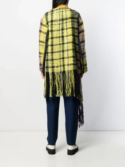 Shop Marni Oversized Plaid Coat In Yellow