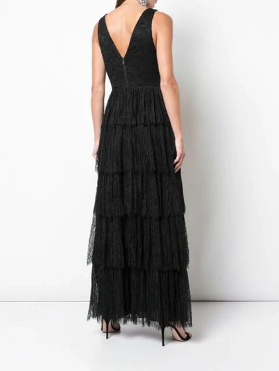 Shop Alice And Olivia Isadora Tiered Gown In Black
