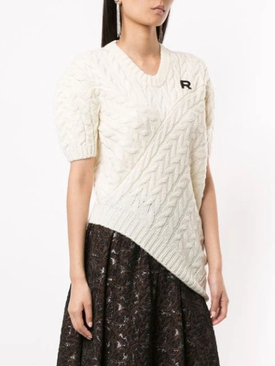 Shop Rochas Asymmetric Knitted Top In White
