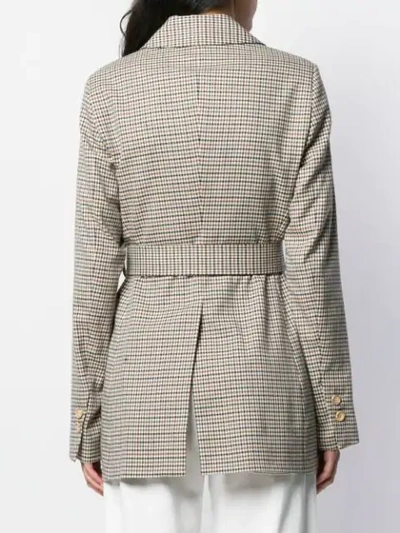 Shop Eudon Choi Plaid Belted Jacket In Brown