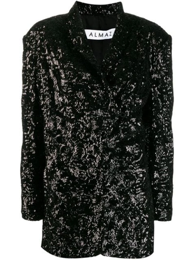 Shop Almaz Sequin Blazer In Black