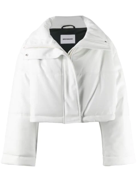 cropped white puffer jacket