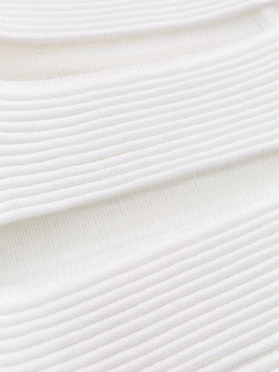 Shop Balmain Sheer Panels Short Dress In White