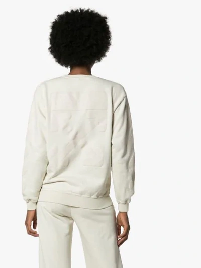 Shop Off-white Tonal Logo Print Sweatshirt In White White