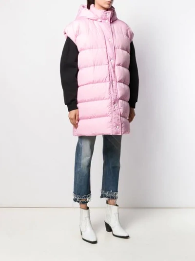 Shop Msgm Padded Gilet In 12 Rosa