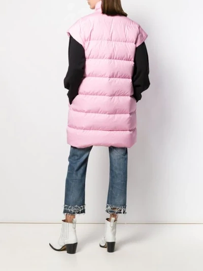 Shop Msgm Padded Gilet In 12 Rosa